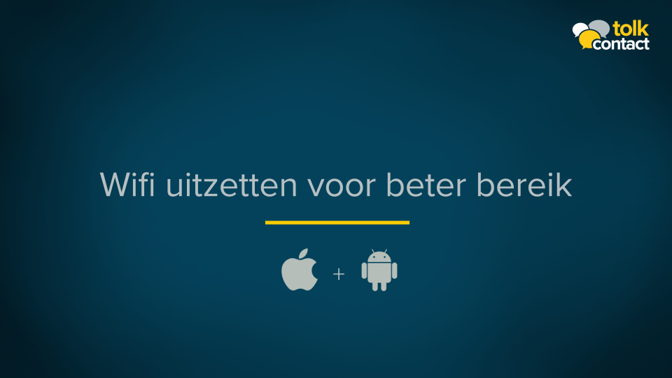 Wifi uitzetten voor beter bereik (beide in 1)