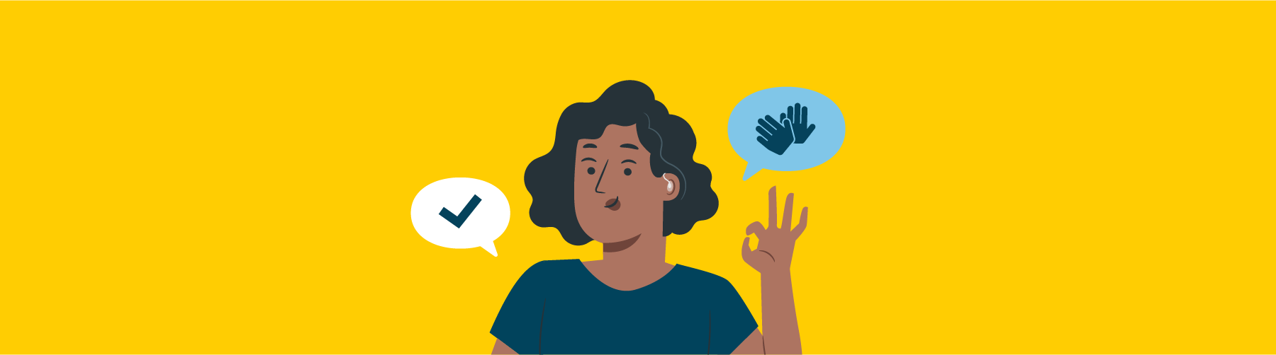 illustratie: vrouw maakt "perfect" gebaar